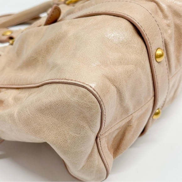 MIU MIU Vitello Bauletto Leather Handle Bag - Picture 4 of 9